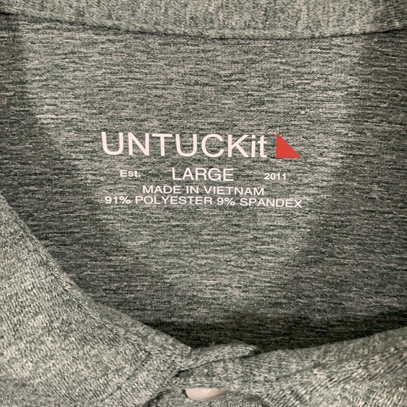 Untuckit Performance Polo Gray Stretch 
size L - Picture 2 of 10